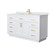 Wyndham Beckett 60 Inch Single Bathroom Vanity with Toe Kick in White, White Cultured Marble Countertop, Undermount Square Sink, Brushed Gold Trim - WCG262660SWGWCUNSMXX