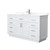Wyndham Beckett 60 Inch Single Bathroom Vanity with Toe Kick in White, Carrara Cultured Marble Countertop, Undermount Square Sink, Brushed Nickel Trim - WCG262660SWHCCUNSMXX