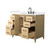 Wyndham Janna 42 Inch Single Bathroom Vanity in White Oak, Giotto Quartz Countertop, Undermount Square Sink (3-Hole), Matte Black Trim - WCH757542SHBGTUS3MXX