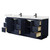 Wyndham Miranda 84 Inch Double Bathroom Vanity in Dark Blue, White Quartz Countertop, Undermount Square Sinks (1-Hole), Matte Black Trim - WCF292984DBBWQUNSMXX Wyndham Miranda 84 Inch Double Bathroom Vanity in Dark Blue, White Quartz Countertop, Undermount Square Sinks (1-Hole), Matte Black Trim - WCF292984DBBWQUNSMXX