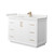 Wyndham Strada 48 Inch Single Bathroom Vanity in White, White Quartz Countertop, Undermount Square Sink (1-Hole), Satin Bronze Trim - WCF414148SWZWQUNSMXX