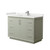 Wyndham Strada 48 Inch Single Bathroom Vanity in Light Green, White Quartz Countertop, Undermount Square Sink (1-Hole), Brushed Nickel Trim - WCF414148SLGWQUNSMXX
