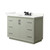 Wyndham Strada 48 Inch Single Bathroom Vanity in Light Green, Giotto Quartz Countertop, Undermount Square Sink (3-Hole), Matte Black Trim - WCF414148SLBGTUS3MXX