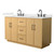 Wyndham Elan 60 Inch Double Bathroom Vanity with Toe Kick in Light Oak, Giotto Quartz Countertop, Undermount Square Sinks (3-Hole), Matte Black Trim - WCH747460DIBGTUS3MXX