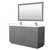 Wyndham Icon 66 Inch Double Bathroom Vanity in Dark Gray, Giotto Quartz Countertop, Undermount Square Sinks (1-Hole), Brushed Nickel Trim, 58 Inch Mirror - WCF111166DKGGTUNSM58