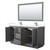 Wyndham Icon 66 Inch Double Bathroom Vanity in Dark Gray, Giotto Quartz Countertop, Undermount Square Sinks (1-Hole), Brushed Nickel Trim, 58 Inch Mirror - WCF111166DKGGTUNSM58