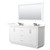 Wyndham Icon 66 Inch Double Bathroom Vanity in White, Giotto Quartz Countertop, Undermount Square Sinks (3-Hole), Brushed Nickel Trim, 58 Inch Mirror - WCF111166DWHGTUS3M58 Wyndham Icon 66 Inch Double Bathroom Vanity in White, Giotto Quartz Countertop, Undermount Square Sinks (3-Hole), Brushed Nickel Trim, 58 Inch Mirror - WCF111166DWHGTUS3M58