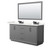 Wyndham Strada 66 Inch Double Bathroom Vanity in Dark Gray, Giotto Quartz Countertop, Undermount Square Sink (3-Hole), Matte Black Trim, 58 Inch Mirror - WCF414166DGBGTUS3M58