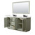 Wyndham Strada 66 Inch Double Bathroom Vanity in Light Green, Giotto Quartz Countertop, Undermount Square Sinks (3-Hole), Matte Black Trim, 58 Inch Mirror - WCF414166DLBGTUS3M58