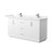 Wyndham Strada 66 Inch Double Bathroom Vanity in White, Carrara Cultured Marble Countertop, Undermount Square Sink, Brushed Nickel Trim - WCF414166DWHC2UNSMXX
