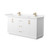 Wyndham Strada 66 Inch Double Bathroom Vanity in White, Carrara Cultured Marble Countertop, Undermount Square Sink, Satin Bronze Trim - WCF414166DWZC2UNSMXX