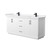 Wyndham Strada 72 Inch Double Bathroom Vanity in White, White Cultured Marble Countertop, Undermount Square Sink, Matte Black Trim - WCF414172DWBWCUNSMXX