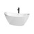 Wyndham Dorrit 60 Inch Freestanding Bathtub in White with Shiny White Trim and Floor Mounted Faucet in Matte Black - WCBTE652060SWATPBK
