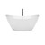 Wyndham Dorrit 60 Inch Freestanding Bathtub in White with Shiny White Trim and Floor Mounted Faucet in Matte Black - WCBTE652060SWATPBK