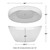 Wyndham Dorrit 60 Inch Freestanding Bathtub in White with Shiny White Trim and Floor Mounted Faucet in Matte Black - WCBTE652060SWATPBK