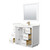 Wyndham Icon 42 Inch Single Bathroom Vanity in White, Giotto Quartz Countertop, Undermount Square Sink (1-Hole), Satin Bronze Trim, 34 Inch Mirror - WCF111142SWZGTUNSM34