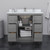 Wyndham Icon 42 Inch Single Bathroom Vanity in Dark Gray, White Quartz Countertop, Undermount Square Sink (3-Hole), Matte Black Trim, 34 Inch Mirror - WCF111142SGBWQUS3M34