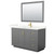 Wyndham Miranda 54 Inch Single Bathroom Vanity in Dark Gray, Giotto Quartz Countertop, Undermount Square Sink (1-Hole), Brushed Gold Trim, 46 Inch Mirror - WCF292954SGGGTUNSM46