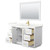 Wyndham Miranda 54 Inch Single Bathroom Vanity in White, Giotto Quartz Countertop, Undermount Square Sink (1-Hole), Brushed Gold Trim, 46 Inch Mirror - WCF292954SWGGTUNSM46 Wyndham Miranda 54 Inch Single Bathroom Vanity in White, Giotto Quartz Countertop, Undermount Square Sink (1-Hole), Brushed Gold Trim, 46 Inch Mirror - WCF292954SWGGTUNSM46