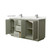 Wyndham Icon 66 Inch Double Bathroom Vanity in Light Green, White Quartz Countertop, Undermount Square Sinks (1-Hole), Brushed Nickel Trim - WCF111166DLGWQUNSMXX