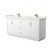 Wyndham Icon 72 Inch Double Bathroom Vanity in White, White Quartz Countertop, Undermount Square Sinks (1-Hole), Satin Bronze Trim - WCF111172DWZWQUNSMXX