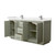 Wyndham Icon 72 Inch Double Bathroom Vanity in Light Green, White Quartz Countertop, Undermount Square Sinks (1-Hole), Brushed Nickel Trim - WCF111172DLGWQUNSMXX