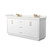 Wyndham Icon 72 Inch Double Bathroom Vanity in White, White Quartz Countertop, Undermount Square Sinks (3-Hole), Satin Bronze Trim - WCF111172DWZWQUS3MXX