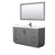 Wyndham Miranda 60 Inch Single Bathroom Vanity in Dark Gray, Giotto Quartz Countertop, Undermount Square Sink (1-Hole), Matte Black Trim, 58 Inch Mirror - WCF292960SGBGTUNSM58