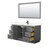 Wyndham Miranda 60 Inch Single Bathroom Vanity in Dark Gray, Giotto Quartz Countertop, Undermount Square Sink (1-Hole), Matte Black Trim, 58 Inch Mirror - WCF292960SGBGTUNSM58