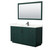 Wyndham Miranda 60 Inch Single Bathroom Vanity in Green, Giotto Quartz Countertop, Undermount Square Sink (1-Hole), Matte Black Trim, 58 Inch Mirror - WCF292960SGKGTUNSM58