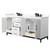 Wyndham Amici 72 Inch Double Bathroom Vanity in White, Giotto Quartz Countertop, Undermount Square Sinks (3-Hole), Matte Black Trim - WCH818172DWBGTUS3MXX Wyndham Amici 72 Inch Double Bathroom Vanity in White, Giotto Quartz Countertop, Undermount Square Sinks (3-Hole), Matte Black Trim - WCH818172DWBGTUS3MXX