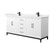 Wyndham Amici 72 Inch Double Bathroom Vanity in White, White Quartz Countertop, Undermount Square Sinks (1-Hole), Matte Black Trim - WCH818172DWBWQUNSMXX Wyndham Amici 72 Inch Double Bathroom Vanity in White, White Quartz Countertop, Undermount Square Sinks (1-Hole), Matte Black Trim - WCH818172DWBWQUNSMXX