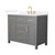 Wyndham Beckett 42 Inch Single Bathroom Vanity in Dark Gray, White Quartz Countertop, Undermount Square Sink (3-Hole), Brushed Gold Trim - WCG242442SGGWQUS3MXX Wyndham Beckett 42 Inch Single Bathroom Vanity in Dark Gray, White Quartz Countertop, Undermount Square Sink (3-Hole), Brushed Gold Trim - WCG242442SGGWQUS3MXX