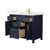 Wyndham Beckett 42 Inch Single Bathroom Vanity in Dark Blue, Giotto Quartz Countertop, Undermount Square Sink (1-Hole), Brushed Gold Trim - WCG242442SBLGTUNSMXX