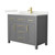 Wyndham Beckett 42 Inch Single Bathroom Vanity in Dark Gray, Giotto Quartz Countertop, Undermount Square Sink (1-Hole), Brushed Gold Trim - WCG242442SGGGTUNSMXX