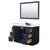 Wyndham Miranda 48 Inch Single Bathroom Vanity in Dark Blue, White Quartz Countertop, Undermount Square Sink (3-Hole), Matte Black Trim, 46 Inch Mirror - WCF292948SBBWQUS3M46