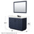 Wyndham Miranda 48 Inch Single Bathroom Vanity in Dark Blue, White Quartz Countertop, Undermount Square Sink (3-Hole), Matte Black Trim, 46 Inch Mirror - WCF292948SBBWQUS3M46