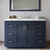 Wyndham Miranda 48 Inch Single Bathroom Vanity in Dark Blue, Giotto Quartz Countertop, Undermount Square Sink (3-Hole), Brushed Nickel Trim, 46 Inch Mirror - WCF292948SBNGTUS3M46 Wyndham Miranda 48 Inch Single Bathroom Vanity in Dark Blue, Giotto Quartz Countertop, Undermount Square Sink (3-Hole), Brushed Nickel Trim, 46 Inch Mirror - WCF292948SBNGTUS3M46