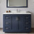 Wyndham Miranda 48 Inch Single Bathroom Vanity in Dark Blue, White Quartz Countertop, Undermount Square Sink (1-Hole), Brushed Nickel Trim, 46 Inch Mirror - WCF292948SBNWQUNSM46