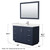 Wyndham Miranda 48 Inch Single Bathroom Vanity in Dark Blue, White Quartz Countertop, Undermount Square Sink (1-Hole), Brushed Nickel Trim, 46 Inch Mirror - WCF292948SBNWQUNSM46