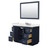 Wyndham Miranda 48 Inch Single Bathroom Vanity in Dark Blue, White Quartz Countertop, Undermount Square Sink (3-Hole), Brushed Nickel Trim, 46 Inch Mirror - WCF292948SBNWQUS3M46