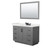 Wyndham Miranda 48 Inch Single Bathroom Vanity in Dark Gray, White Quartz Countertop, Undermount Square Sink (3-Hole), Matte Black Trim, 46 Inch Mirror - WCF292948SGBWQUS3M46