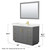 Wyndham Miranda 48 Inch Single Bathroom Vanity in Dark Gray, White Quartz Countertop, Undermount Square Sink (1-Hole), Brushed Gold Trim, 46 Inch Mirror - WCF292948SGGWQUNSM46