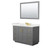 Wyndham Miranda 48 Inch Single Bathroom Vanity in Dark Gray, White Quartz Countertop, Undermount Square Sink (3-Hole), Brushed Gold Trim, 46 Inch Mirror - WCF292948SGGWQUS3M46