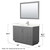 Wyndham Miranda 48 Inch Single Bathroom Vanity in Dark Gray, Giotto Quartz Countertop, Undermount Square Sink (1-Hole), Brushed Nickel Trim, 46 Inch Mirror - WCF292948SKGGTUNSM46