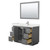 Wyndham Miranda 48 Inch Single Bathroom Vanity in Dark Gray, White Quartz Countertop, Undermount Square Sink (1-Hole), Brushed Nickel Trim, 46 Inch Mirror - WCF292948SKGWQUNSM46