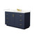 Wyndham Miranda 54 Inch Single Bathroom Vanity in Dark Blue, Giotto Quartz Countertop, Undermount Square Sink (3-Hole), Brushed Gold Trim - WCF292954SBLGTUS3MXX