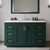 Wyndham Miranda 54 Inch Single Bathroom Vanity in Green, Giotto Quartz Countertop, Undermount Square Sink (3-Hole), Brushed Gold Trim - WCF292954SGDGTUS3MXX
