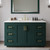 Wyndham Miranda 54 Inch Single Bathroom Vanity in Green, White Quartz Countertop, Undermount Square Sink (3-Hole), Brushed Gold Trim - WCF292954SGDWQUS3MXX