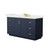 Wyndham Miranda 60 Inch Single Bathroom Vanity in Dark Blue, White Quartz Countertop, Undermount Square Sink (3-Hole), Brushed Gold Trim - WCF292960SBLWQUS3MXX
